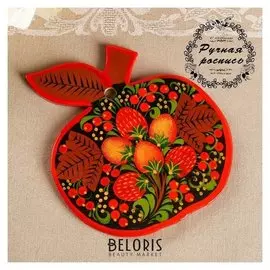 Доска разделочная «Яблоко», хохлома