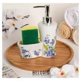 Дозатор для моющего средства 250 мл с подставкой для губки "Лоза"