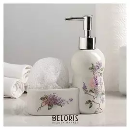 Дозатор для моющего средства с подставкой для губки «Сакура», 300 мл