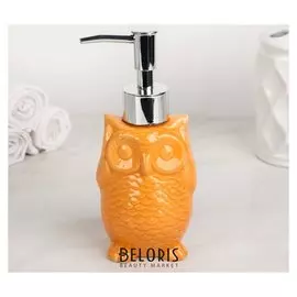 Дозатор для жидкого мыла 250 мл "Совушка", цвет оранжевый
