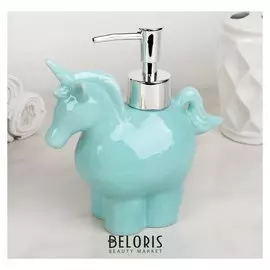 Дозатор для жидкого мыла «Единорог», 300 мл, цвет голубой
