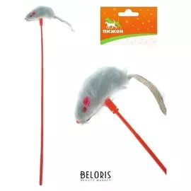 Дразнилка "Мышь на палочке", микс цветов