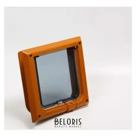 Дверца для кошек «БАРСИК», проём 145*145 мм, толщина двери 36-42 мм, миланский орех