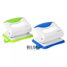 Дырокол 20л пластик Devente Color с линейкой, кауч вставка,*2цв 4020805