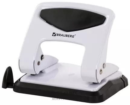 Дырокол металлический BRAUBERG "PN-150M", до 35 листов, белый
