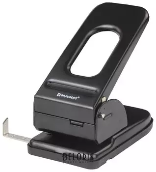 Дырокол металлический мощный Brauberg "Heavy Duty", до 60 листов, черный, 226868