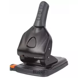 Дырокол металлический мощный Brauberg "Heavy Duty" до 65 листов, эргономичный, черный