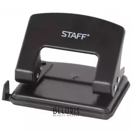 Дырокол Staff, металлический средний, до 20 листов, черный