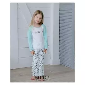 Джемпер для девочки Minaku, рост 104, цвет голубой/белый