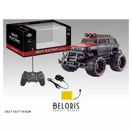 Джип радиоуправляемый, цвет черный с красным