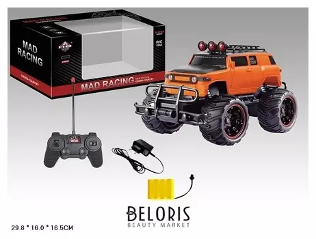 Джип радиоуправляемый, цвет черный с оранжевым