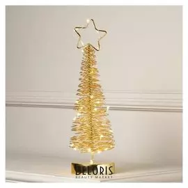 Елка плетеная светодиодная, 38х10х10 см, от батареек, т/белый