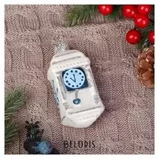 Елочное украшение "Часы-тумба русские узоры" H-9 см