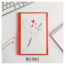 Ежедневник Бумажный самолётик твёрдая обложка, А5, 80 листов