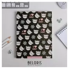 Ежедневник-смэшбук с раскраской зимняя коллекция "Котик", 80 листов