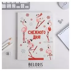 Ежедневник-смэшбук с раскраской зимняя коллекция "Снежного дня!", 180 листов