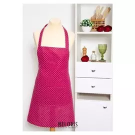Фартук доляна 60х70см, горох красн, 100%пэ, рогожка 200 гр/м