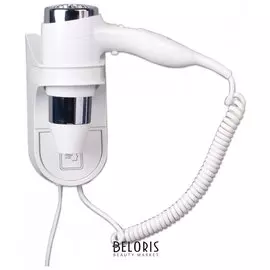 Фен для волос настенный BXG-1600 H1, 1600 Вт, пластик / металл, 2 скорости, белый