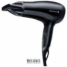 Фен REMINGTON D3010, 2000 Вт, 2 скоростных режима, 3 температурных режима, холодный обдув, режим эко, черный