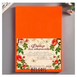 Фетр мягкий 1 мм "Морковка" набор 10 листов формат А4