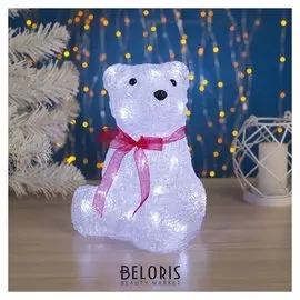 Фигура акрил. "Медвежонок" 15х15х20 см, (Аа*3 шт.не в компл.), 20 LED