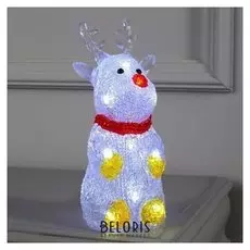 Фигура акрил."Оленёнок" 25х7х7 см, 2хаа (Не в компл), 10 Led, белый