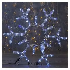 Фигура из дюралайта "Снежинка" 55х55 см, 120/20 Led, мерцание, 220v, белый-синий
