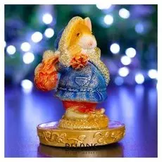 Фигура "Мышь Дед мороз" 10,5х8х8см.