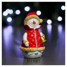 Фигура "Снеговик с колокольчиком" 6х6х12см