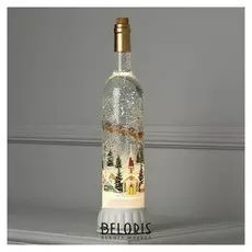 Фигура световая бутылка "Березы", 9х9х35 см, Usb, музыка, т/белый