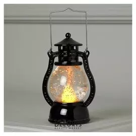 Фигура световая "Фонарь цвет бронза", 12х7,5х5 см, от бат. 3хlr44, т/белый