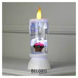 Фигура световая свадебная свеча "Голуби", 26х10х10 см, от бат. 2*ааа(Не в компл.),rgb