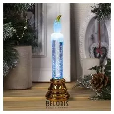 Фигура световая "Свеча на ветру золотистый", 17х5х5 см, от бат. 3хag10, т/белый