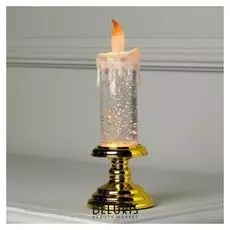 Фигура световая "Свеча золотистый", 20х7х7 см, от бат. 2*ааа (Не в компл.), т/белый