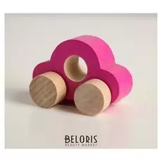 Фигурка деревянная «Каталка» «машинка томик» малиновая