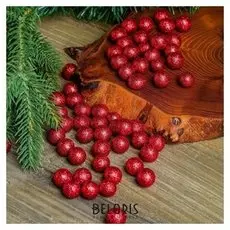 Фигурка для поделок и декора "Шар", набор 55 шт., размер 1 шт. 1 см, цвет красный