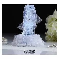 Фигурка для торта с подсветкой "Свадебная пара", 9,5х9,5х14 см.