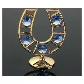 Фигурка "Подкова на подставке", с 5 синими хрусталиками
