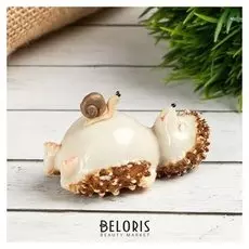 Фигурка полистоун "Ёжик и улитка" 10х6.5х3.5 см