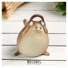 Фигурка полистоун "Кот меломан" 6х6х6.7 CM