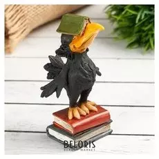 Фигурка полистоун "Умная ворона" 6х5х9.5 см