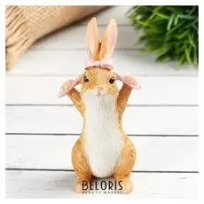 Фигурка полистоун "Зайка с бантиком" 4.5х4х9.5 CM