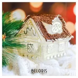 Фигурка стекло домик 10*9,5*9,5 см коричневый свет