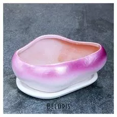 Фигурное кашпо "Бонсай малый" розовое 17х14х7см