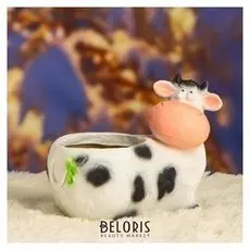 Фигурное кашпо "Коровка с черными пятнами" 19х17х11см