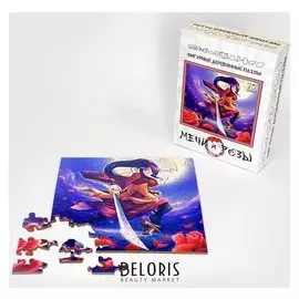 Фигурный деревянный пазл «мечи и розы « 70 деталей