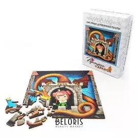 Фигурный деревянный пазл «Принцесса и дракон»