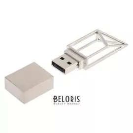 Флешка 326 S Mat, 32 ГБ, Usb2.0, чт до 25 мб/с, зап до 15 мб/с, геометрия, серебристая