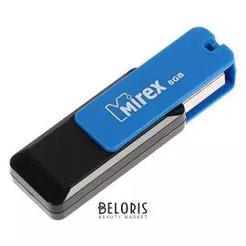 Флешка Mirex City Blue, 8 Гб, Usb2.0, чт до 25 мб/с, зап до 15 мб/с, цвет черный-синий