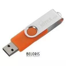 Флешка Mirex Swivel Rubber, 4 ГБ, чт до 22 мб/с, зап до 10 мб/с, оранжевая